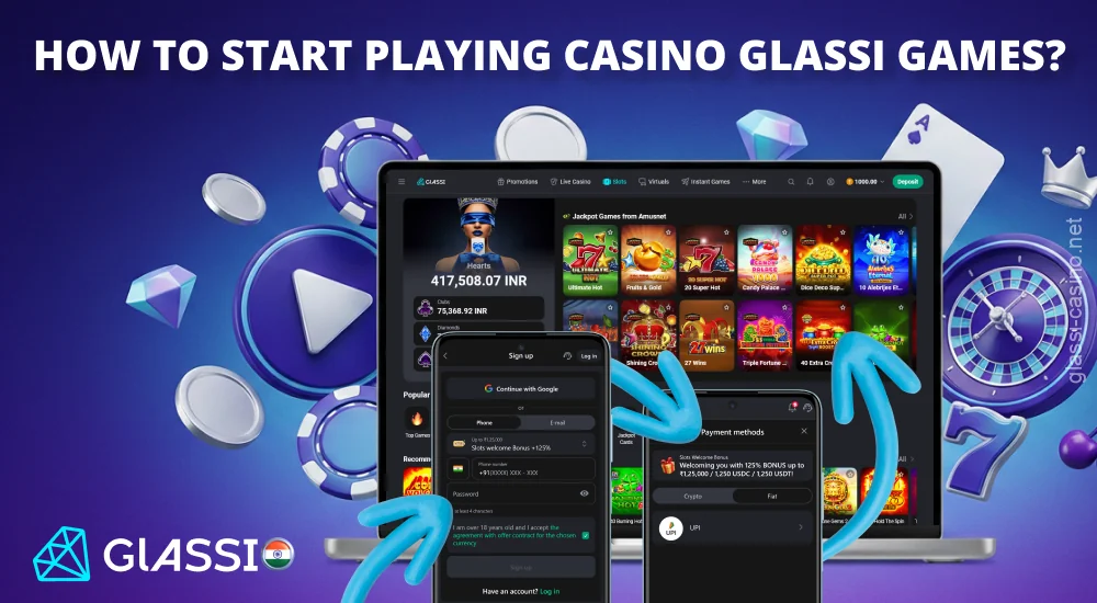 To start playing for real money at Glassi Casino, sign up and make a deposit