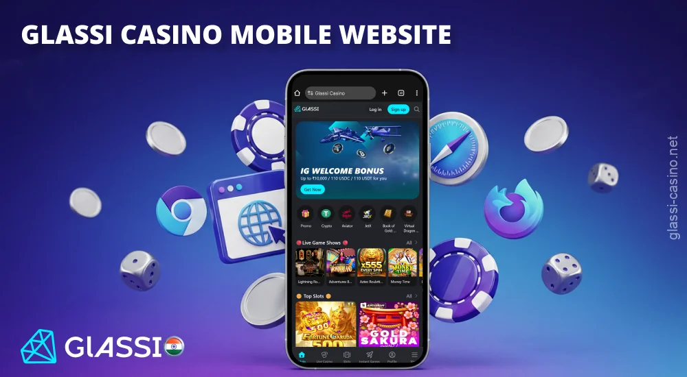 The Glassi Casino mobile site works through a browser without requiring the installation of an app