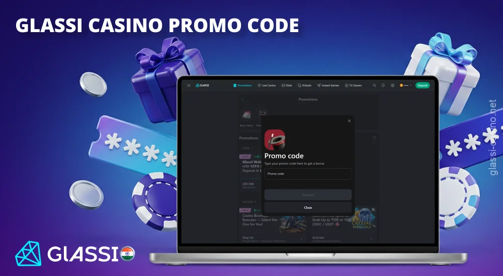 The Glassi Casino promo code unlocks a welcome bonus for new players upon registration